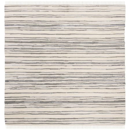 Safavieh Rag Rug Square Area Rug Ivory & Grey - 6 x 6 ft. RAR126A-6SQ